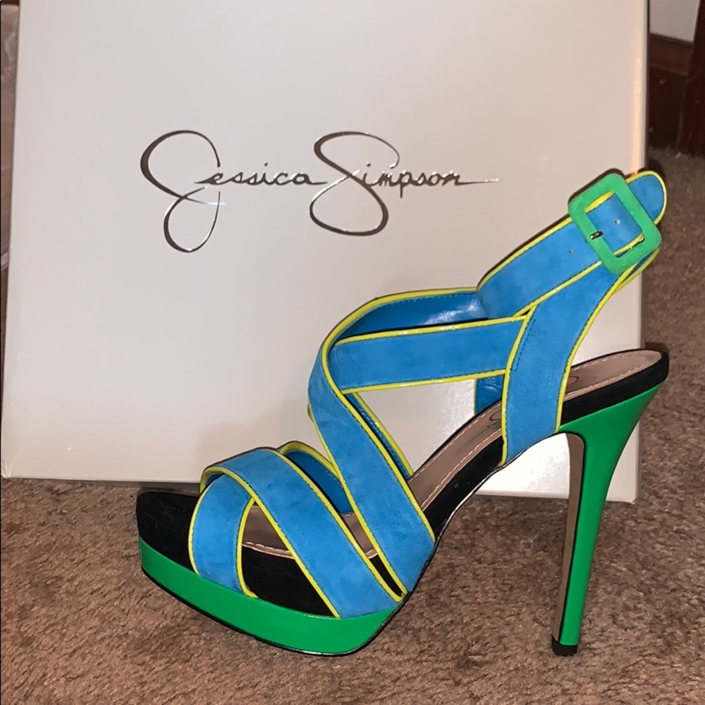 Jessica Simpson Evangela multi-colored suede heel